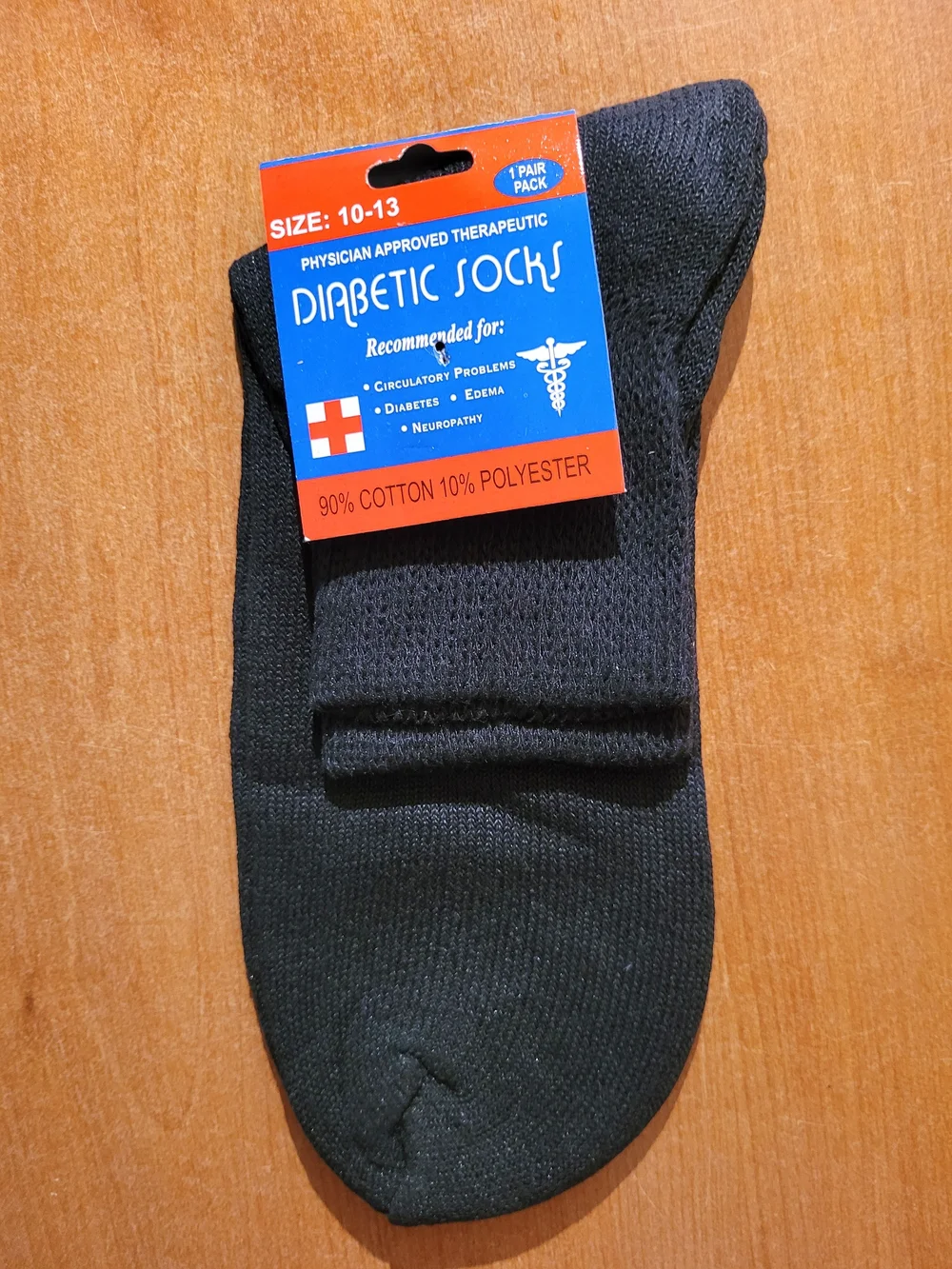 Diabetic Men's Gray Crew Socks - Size 10-13 New